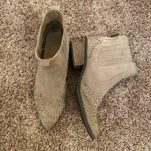 Suede studded booties